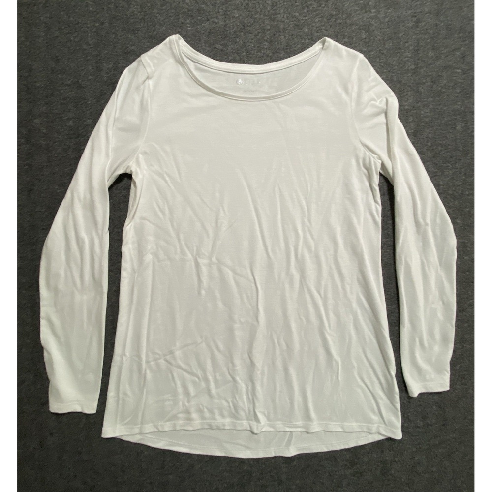 Stylus Heather Beige Jersey Knit  TShirt Long Sleeve Women  Round Neck Size M